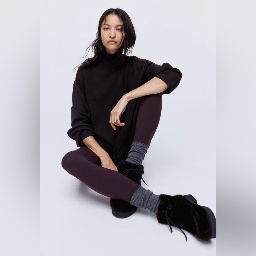 NWT H&M Edition Premium Selection Wool Mock Turtleneck Sweater Dark Brown XL